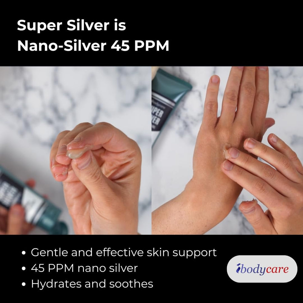 ibodycare Super Silver Gel with Aloe Vera soothes and hydrates daily