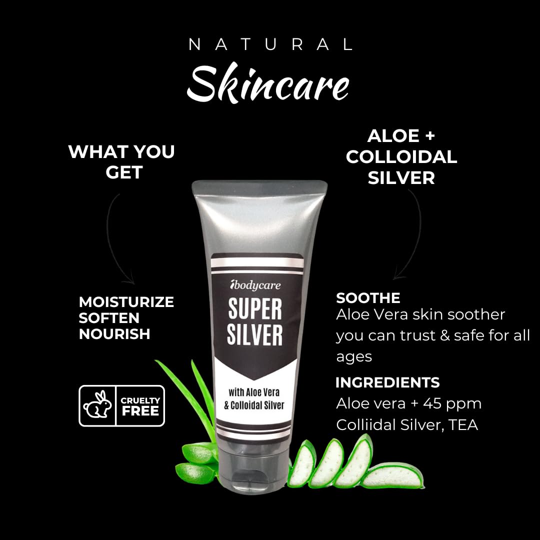 Packaging of ibodycare Super Silver Gel for easy at-home use