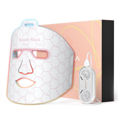 IBORRIA red light face mask closeup showing tri wavelength LEDs for skin renewal