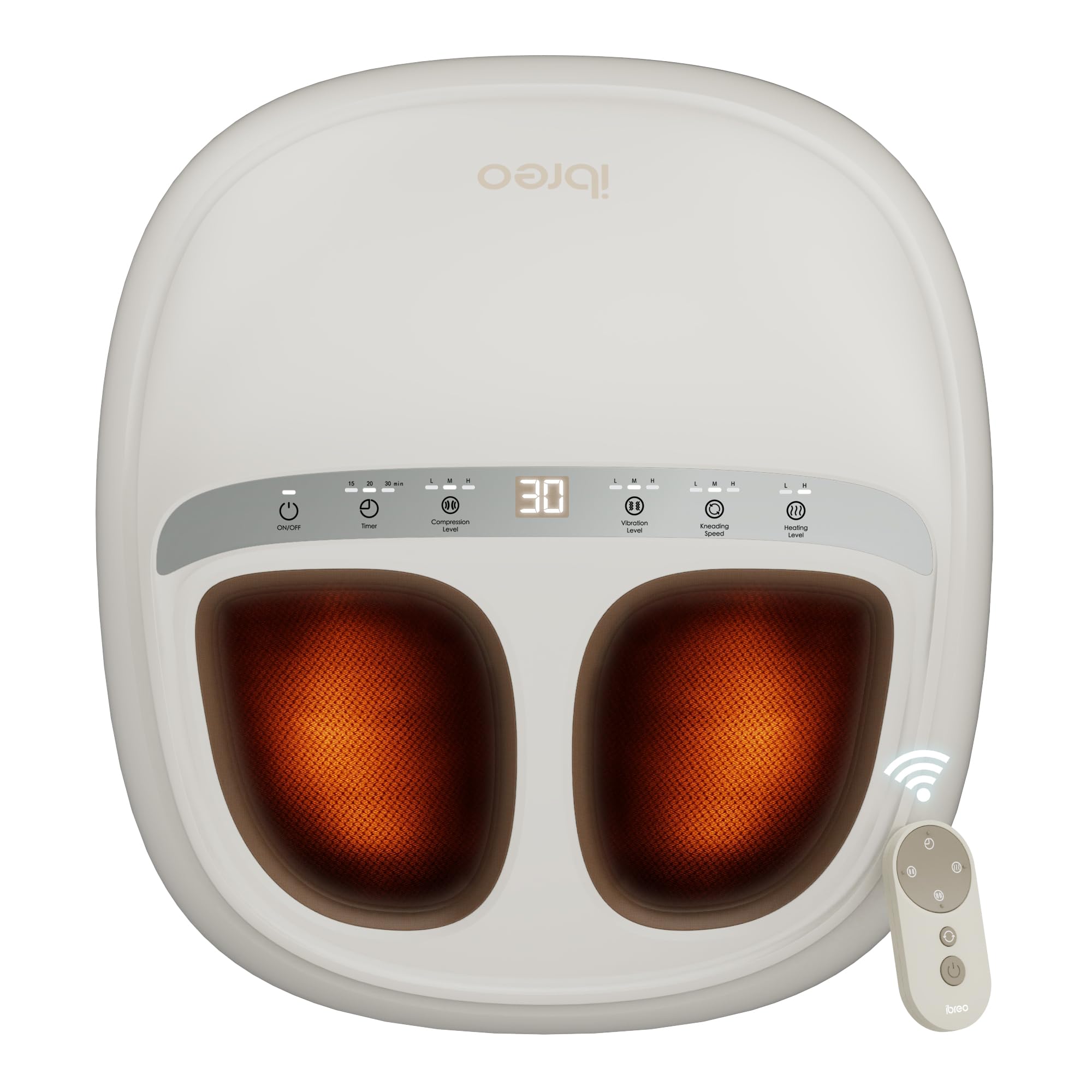 ibreo 4-in-1 shiatsu foot massager remote control for easy operation at home