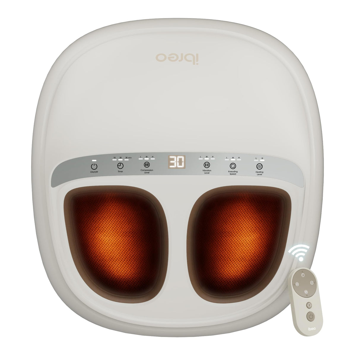 ibreo 4-in-1 shiatsu foot massager remote control for easy operation at home