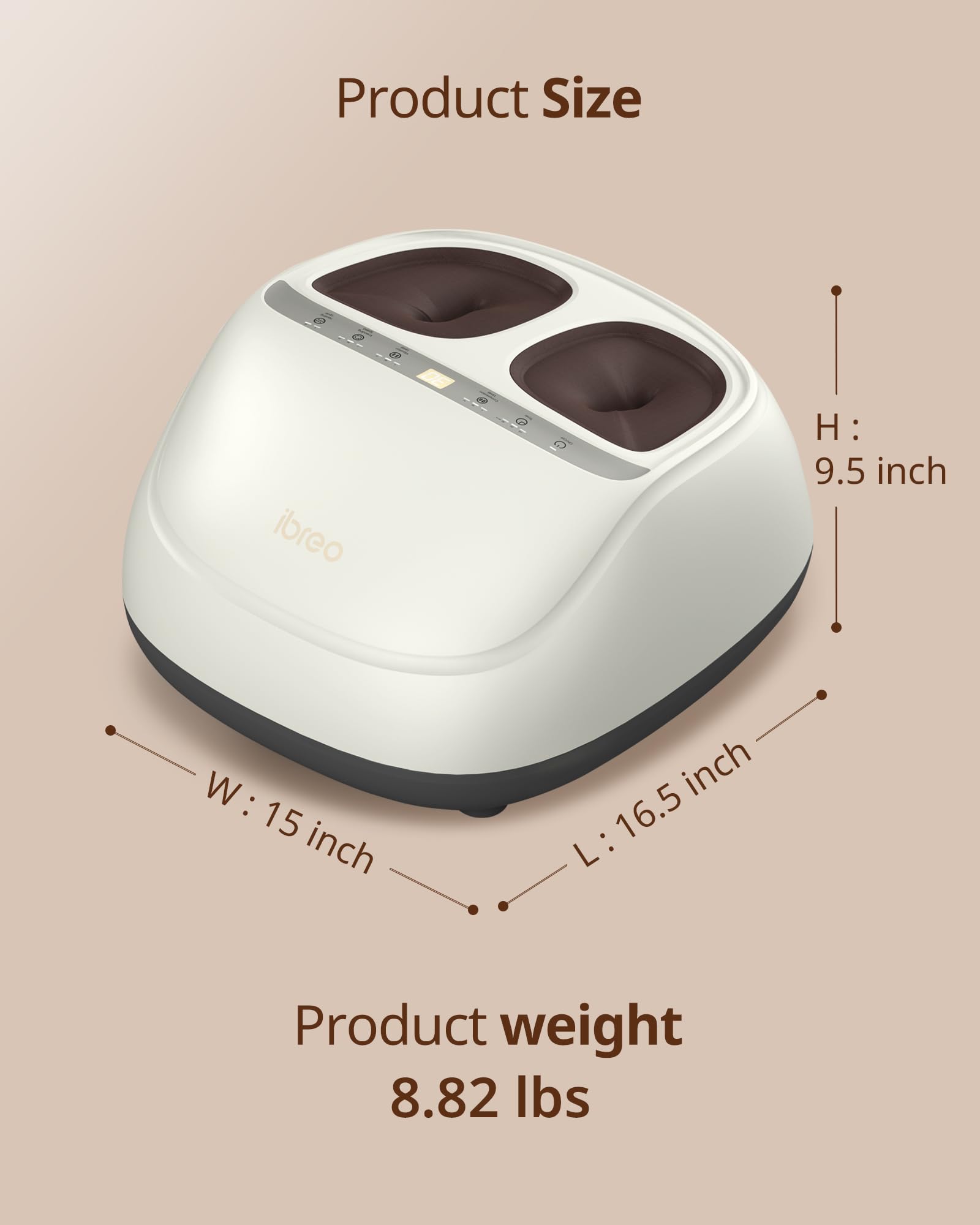 ibreo foot massager LED display shows settings clearly