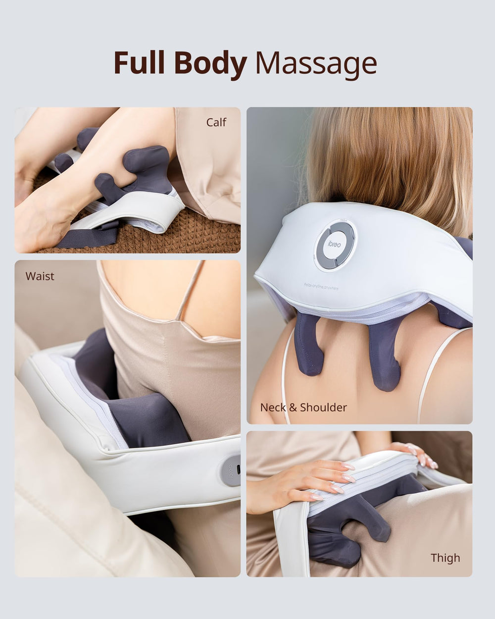 Ibreo massage strap demonstrates hands-free ergonomic setup