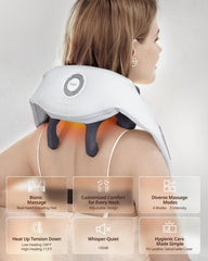Ibreo shiatsu massager with heat side view highlighting hands-free comfort