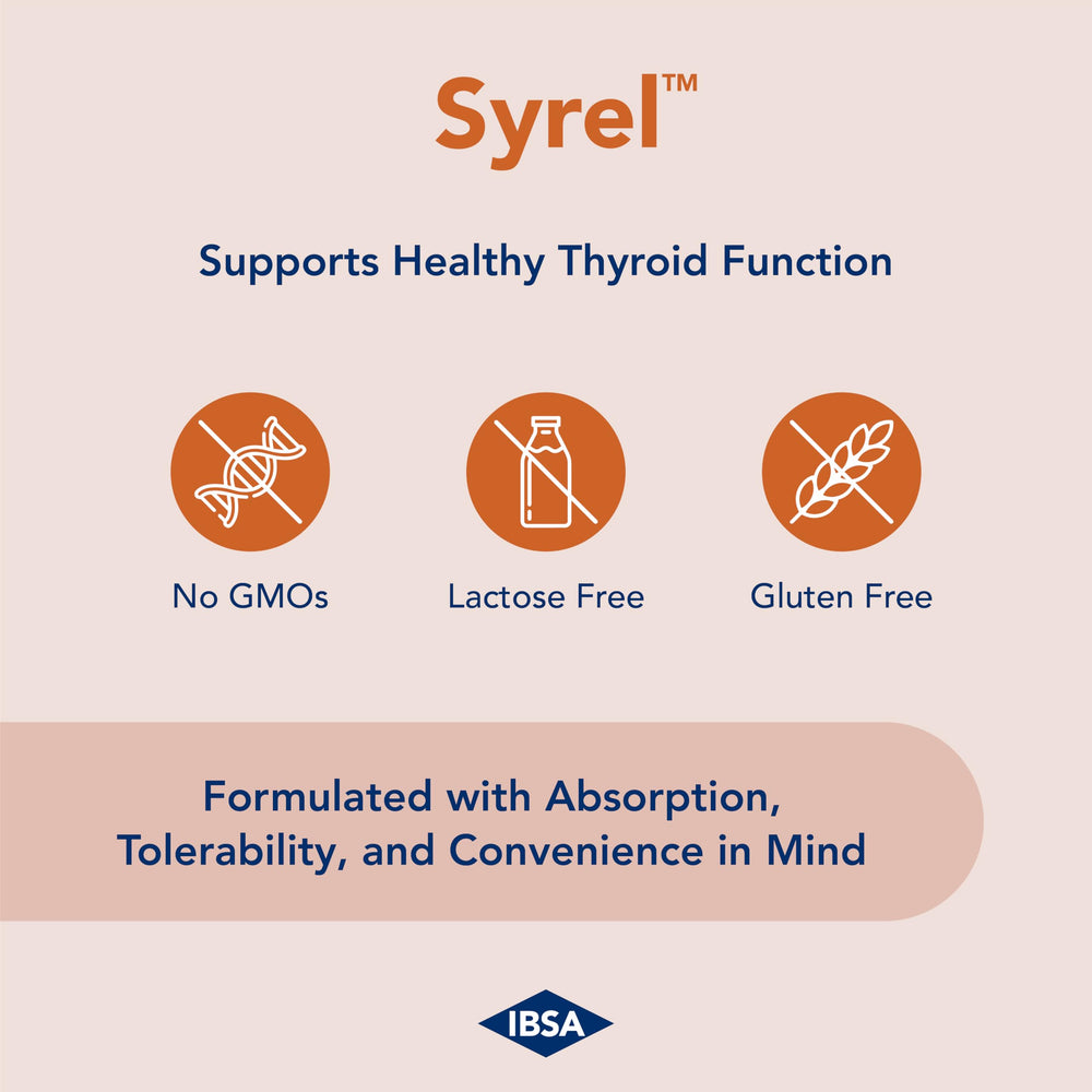 Ibsa Syrel bottle and packaging on a clean countertop for easy daily use.