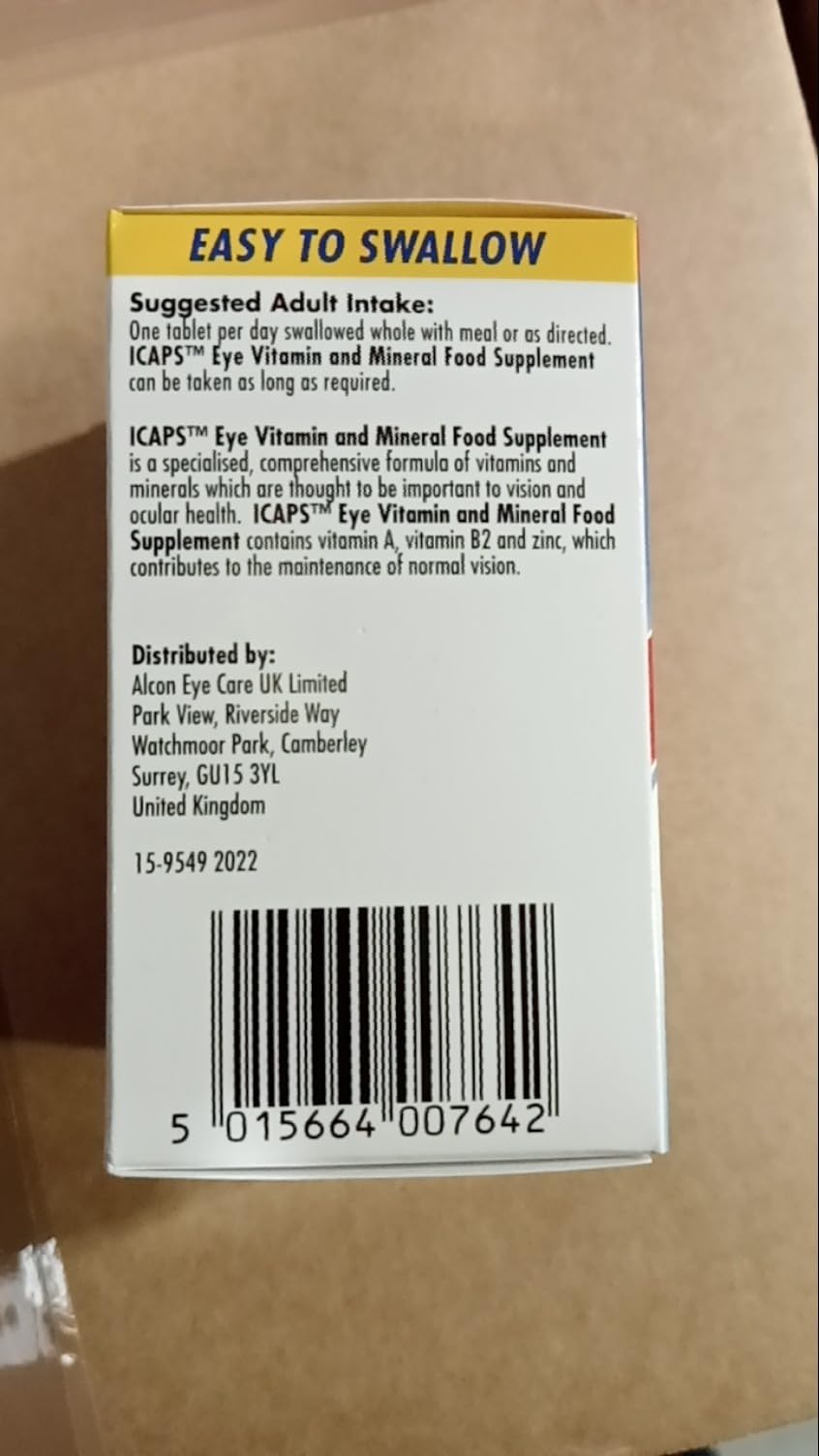 ICaps lutein 30s pack on white background emphasizing normal vision support.