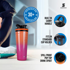 Ice Shaker twist-on agitator close-up for smooth, lump-free shakes.