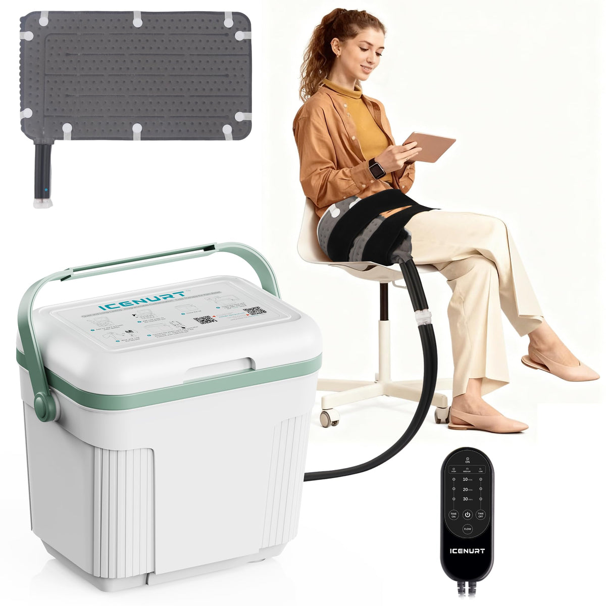 ICENURT cold therapy machine front view for at-home hip recovery