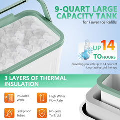 ICENURT cold therapy machine side view, portable and lightweight