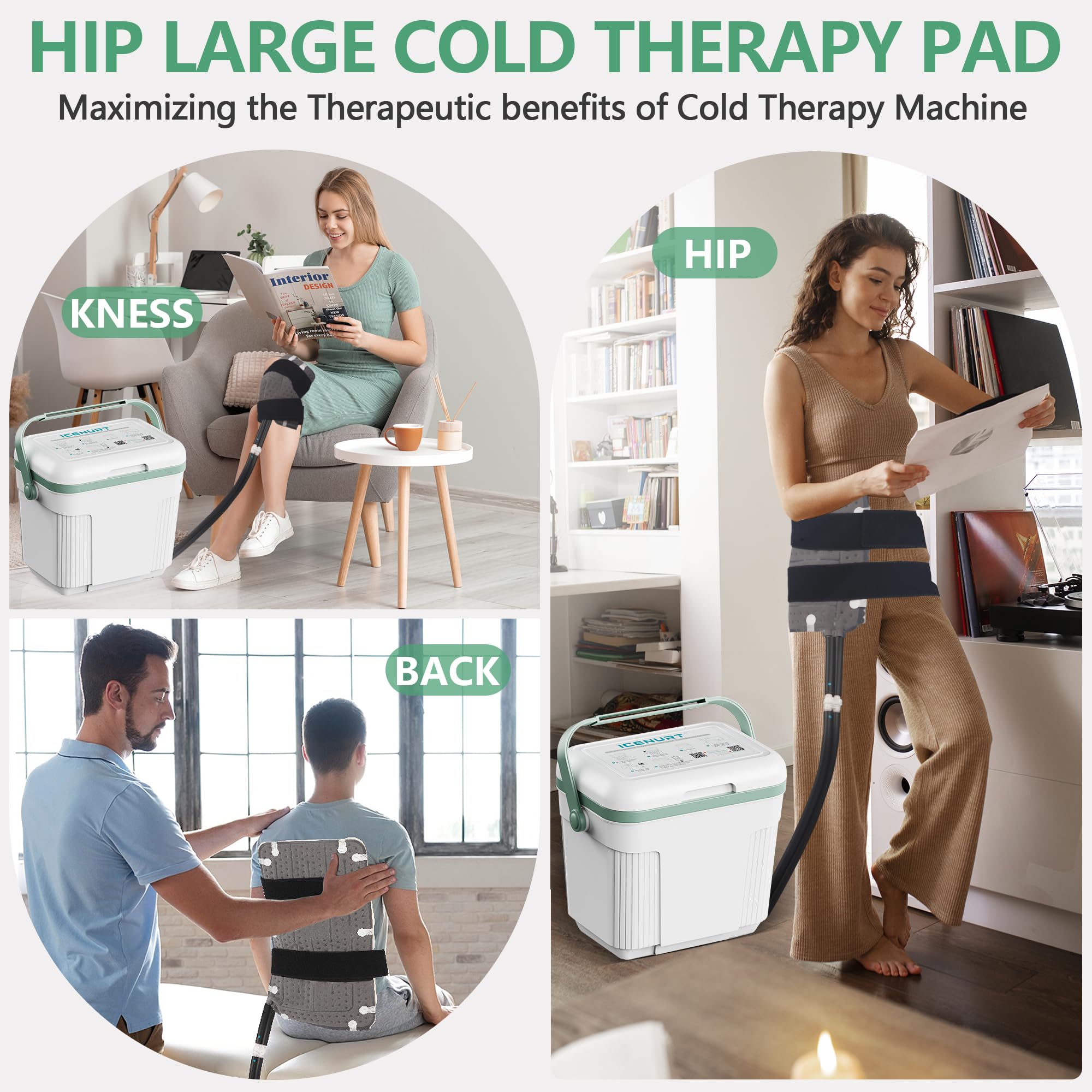 ICENURT adjustable hip belt secures pad during therapy