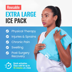 ICEWRAPS 12x21 extra large pack demonstrating broad back coverage.