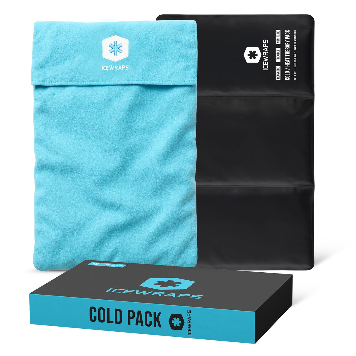 ICEWRAPS soft fabric cover close-up showing skin-safe cooling.