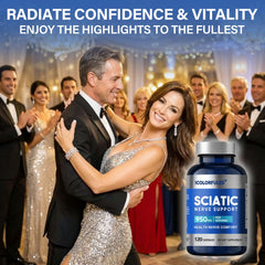 icolorfuled sciatic nerve capsules label closeup emphasizes vegan-friendly formula