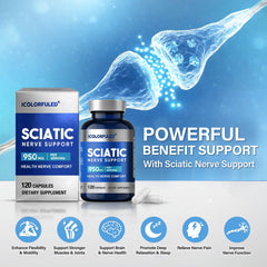 icolorfuled sciatic nerve capsules on shelf indicating reliable nerve health support