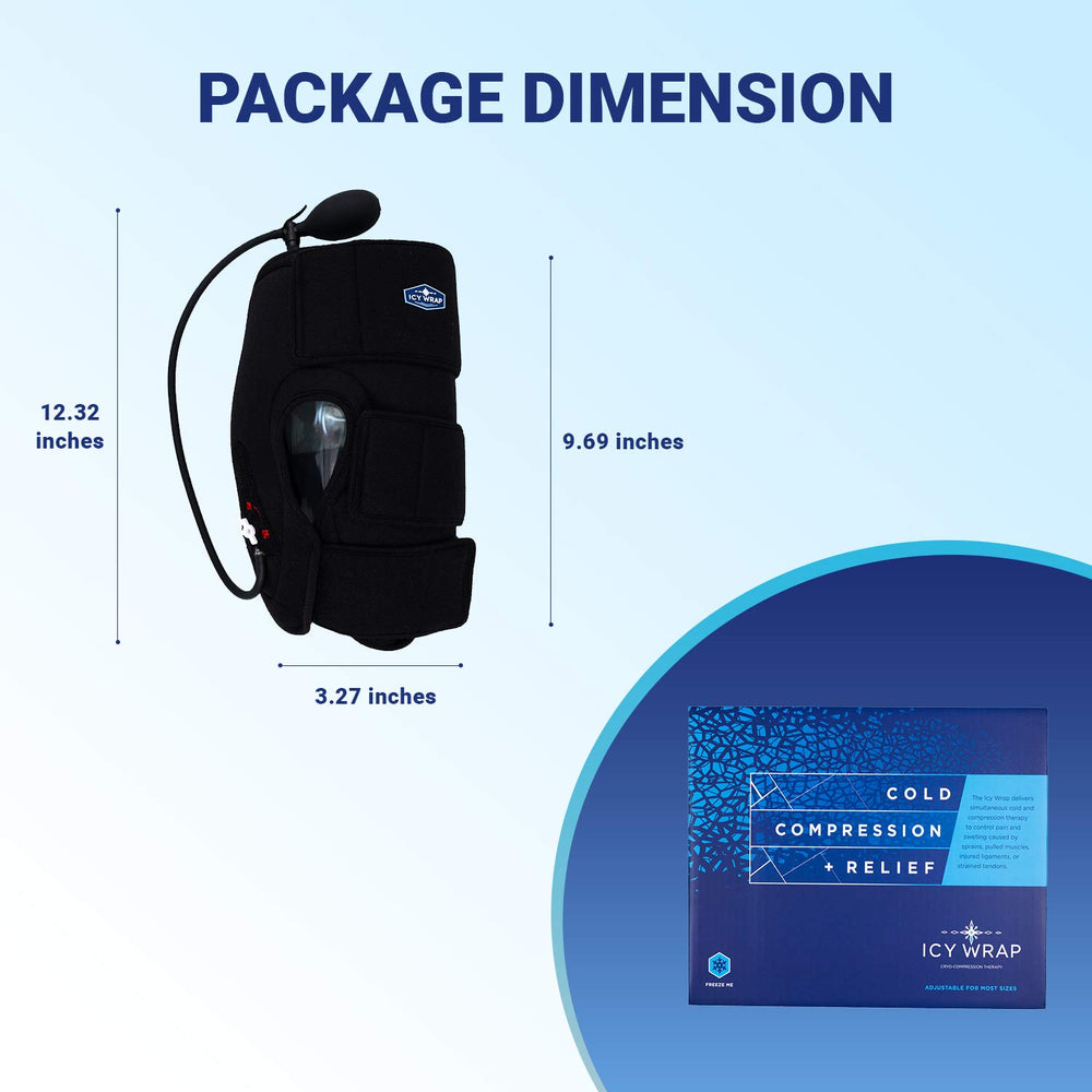 Icy Wrap knee-wrap travel-ready design for on-the-go relief