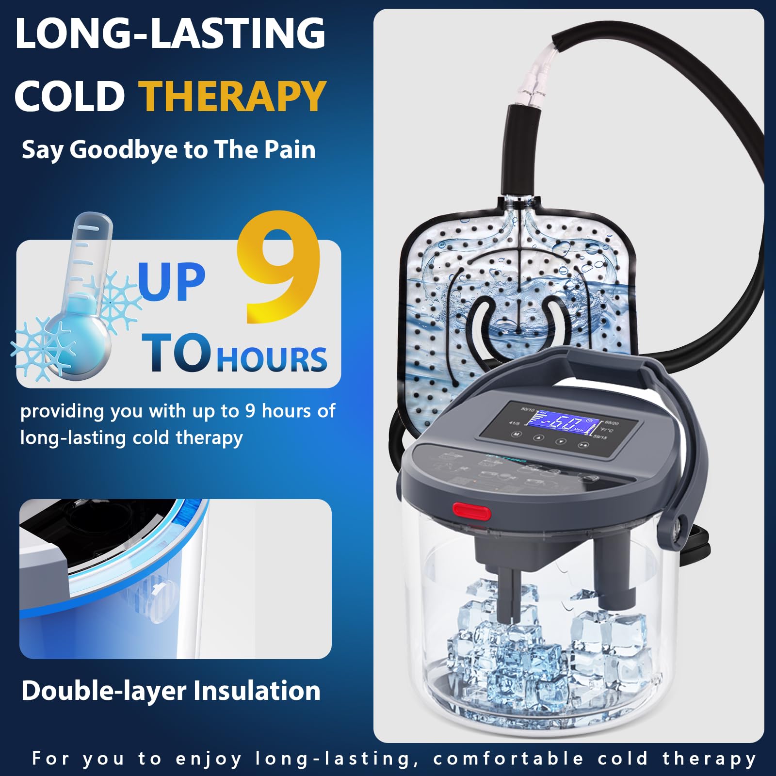 ICYTHRP programmable timer display enables customizable cooling sessions.