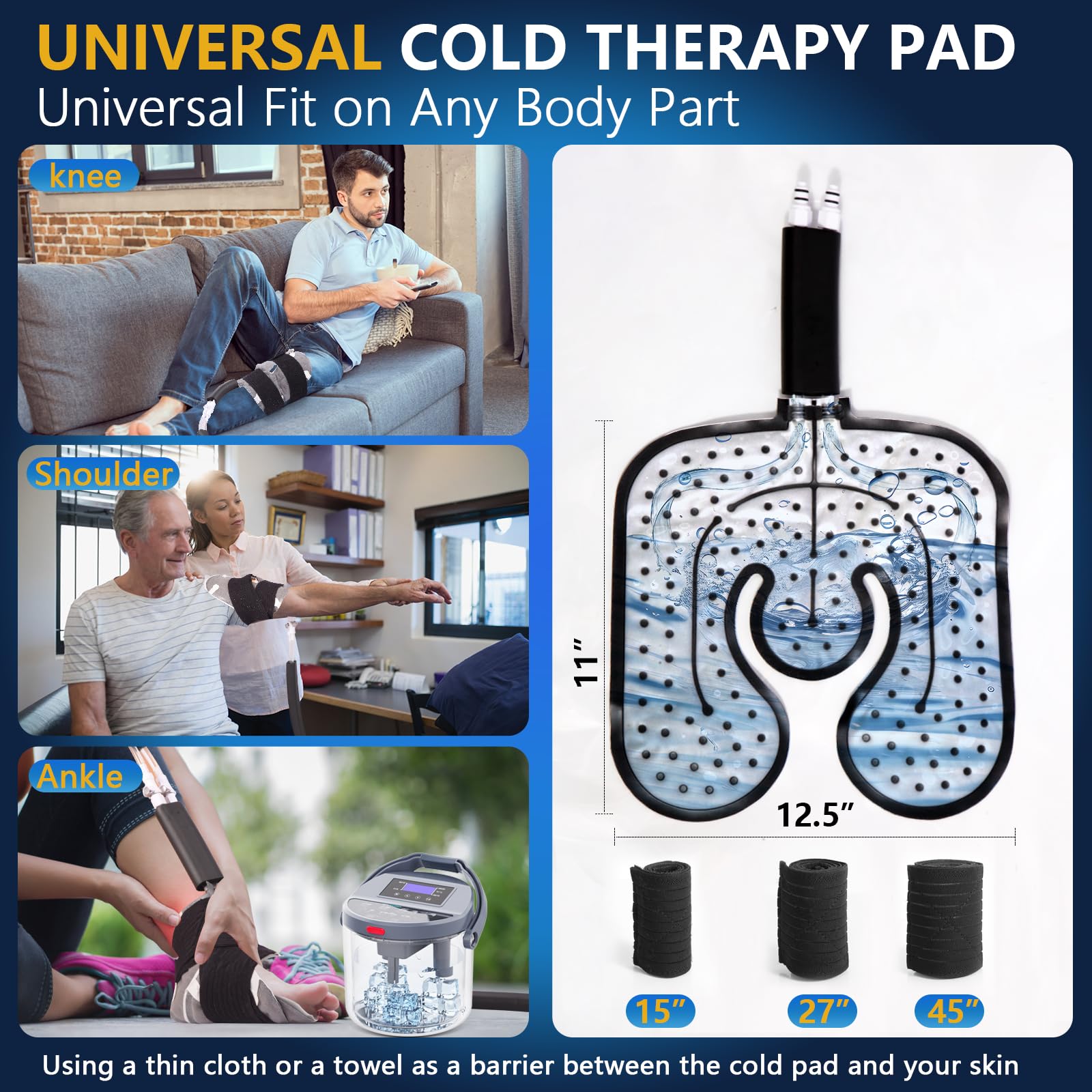 ICYTHRP transparent barrel shows ice-water level for uninterrupted therapy.