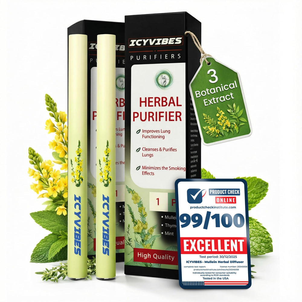 ICYVIBES premium mullein diffuser pocket bottle for travel freshness.
