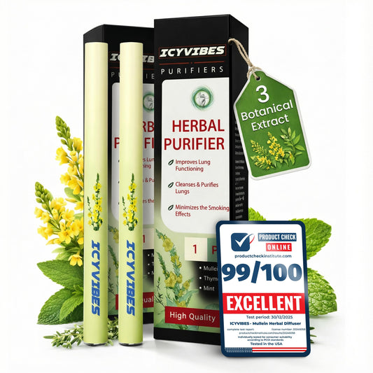 ICYVIBES premium mullein diffuser pocket bottle for travel freshness.