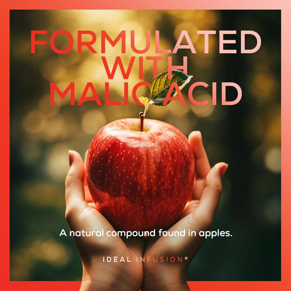 Ideal Infusion Potassium Malate bottle on wood background for natural energy support
