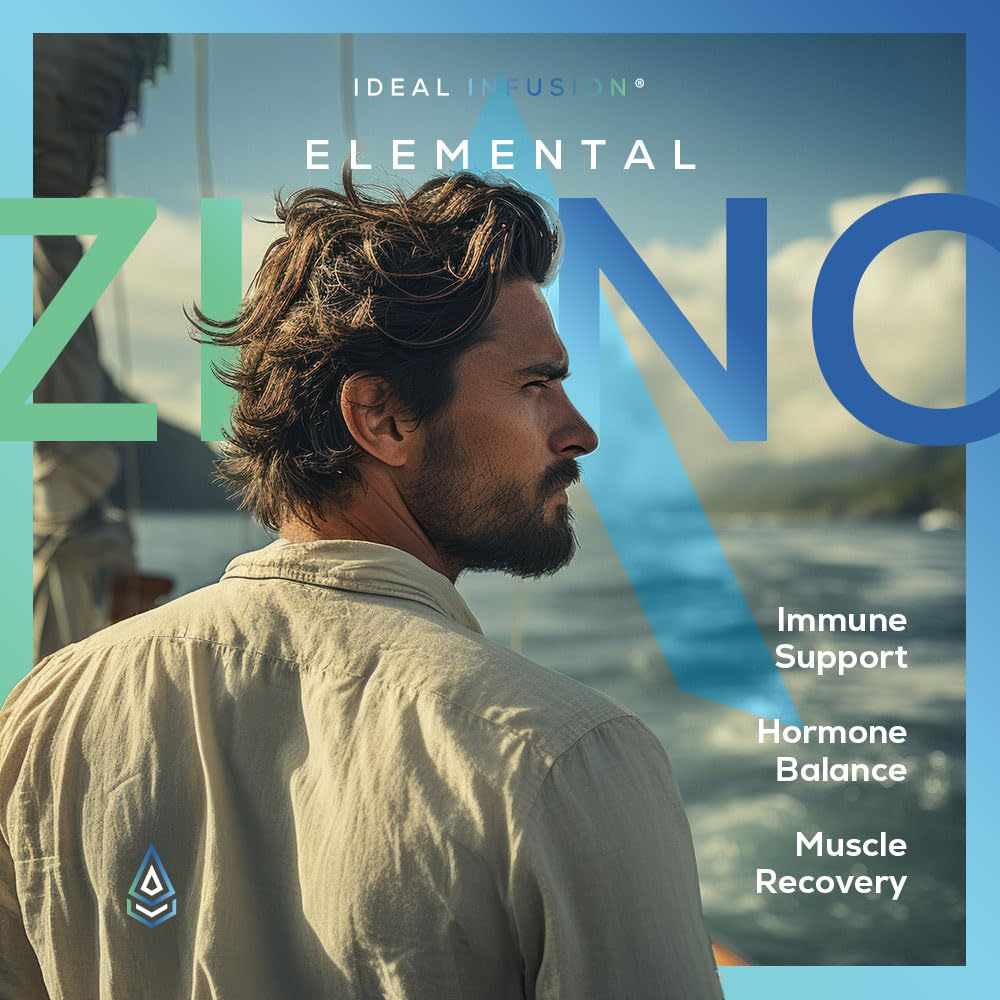 Ideal Infusion zinc-bisglycinate-ingredients-list closeup shows premium formula.