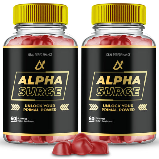 IDEAL PERFORMANCE Alpha Surge bottle closeup for daily natural wellness support.
