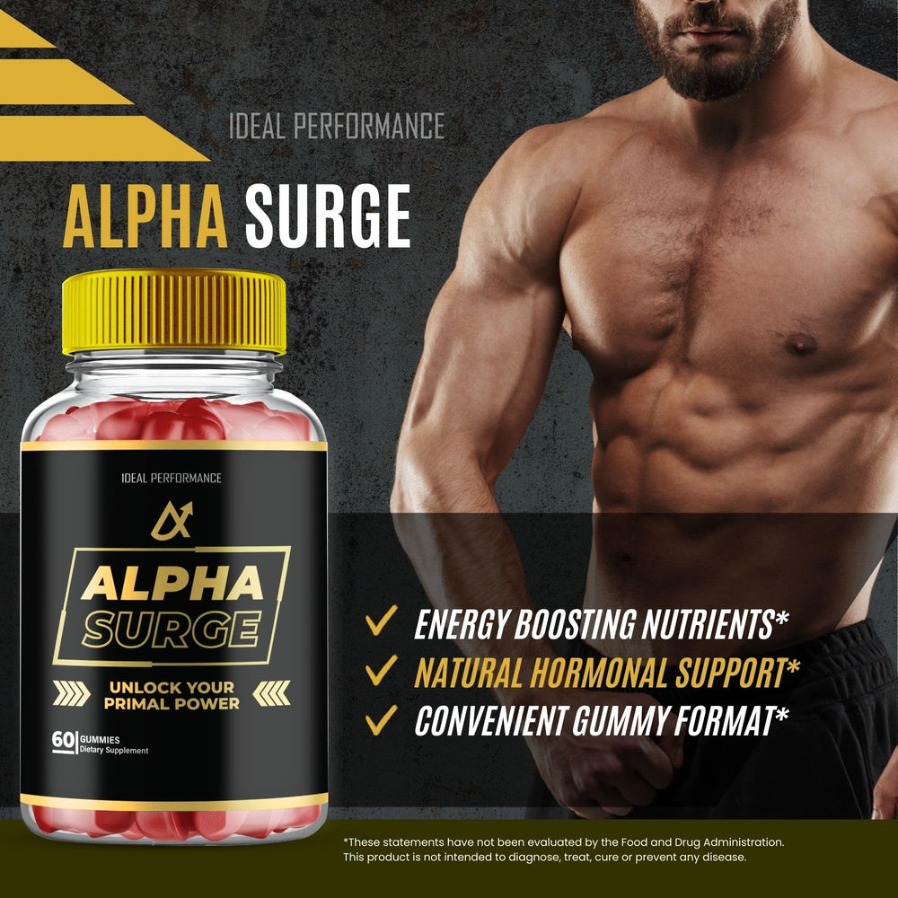 IDEAL PERFORMANCE Alpha Surge morning routine setup suggests simple daily intake.