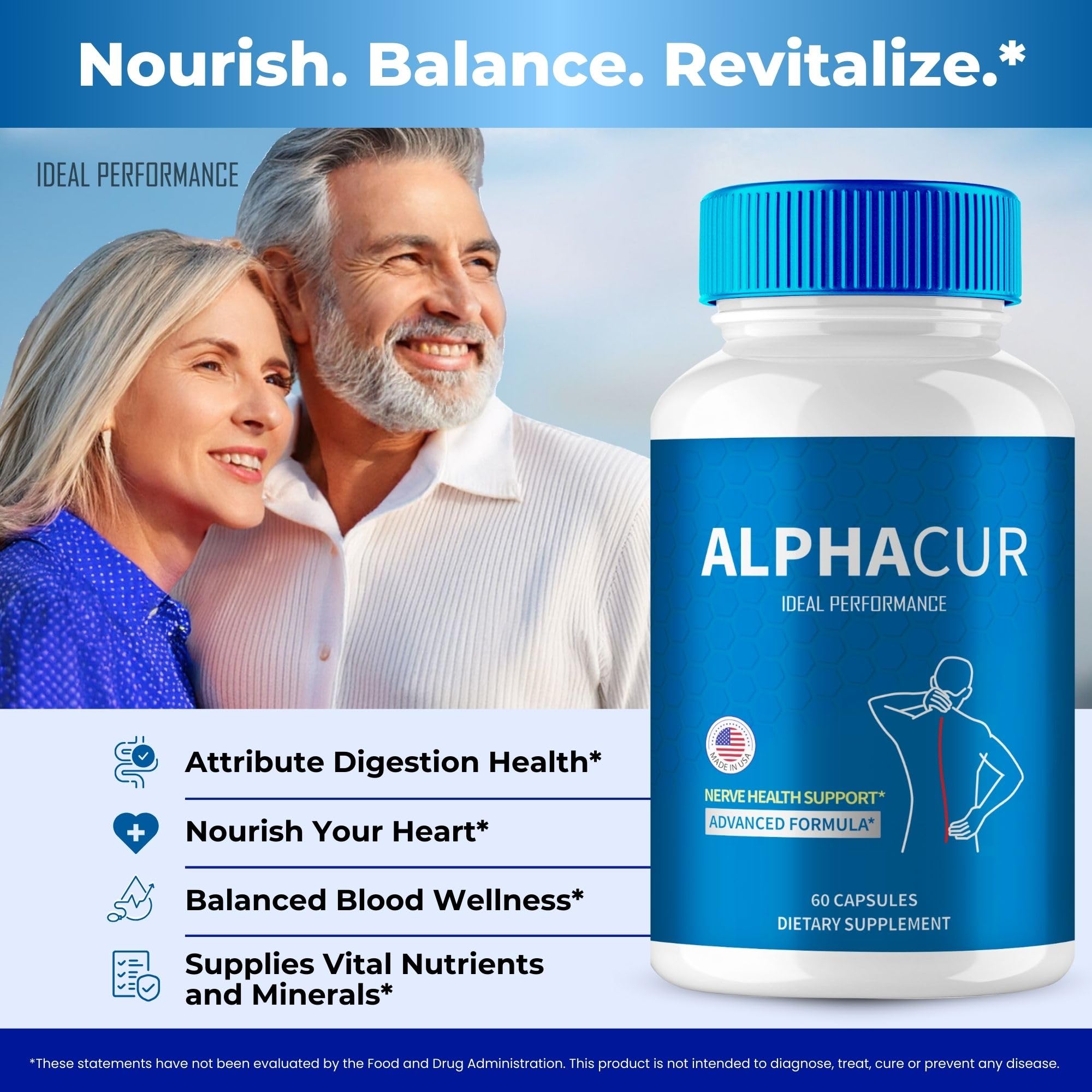 IDEAL PERFORMANCE AlphaCur dosage information on label for daily use.