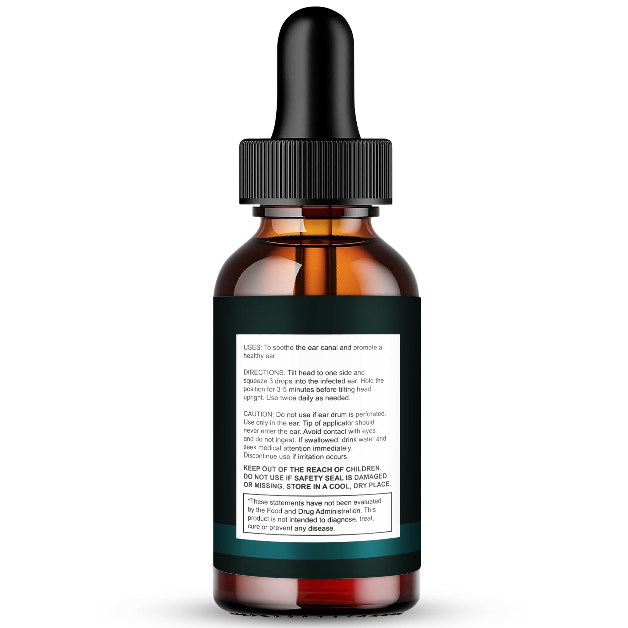 Audifort tinnitus drops label highlights all-natural ingredients within the official formula.