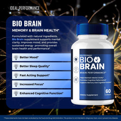 Bio Brain Capsules pack shot with bottle and box for daily routine