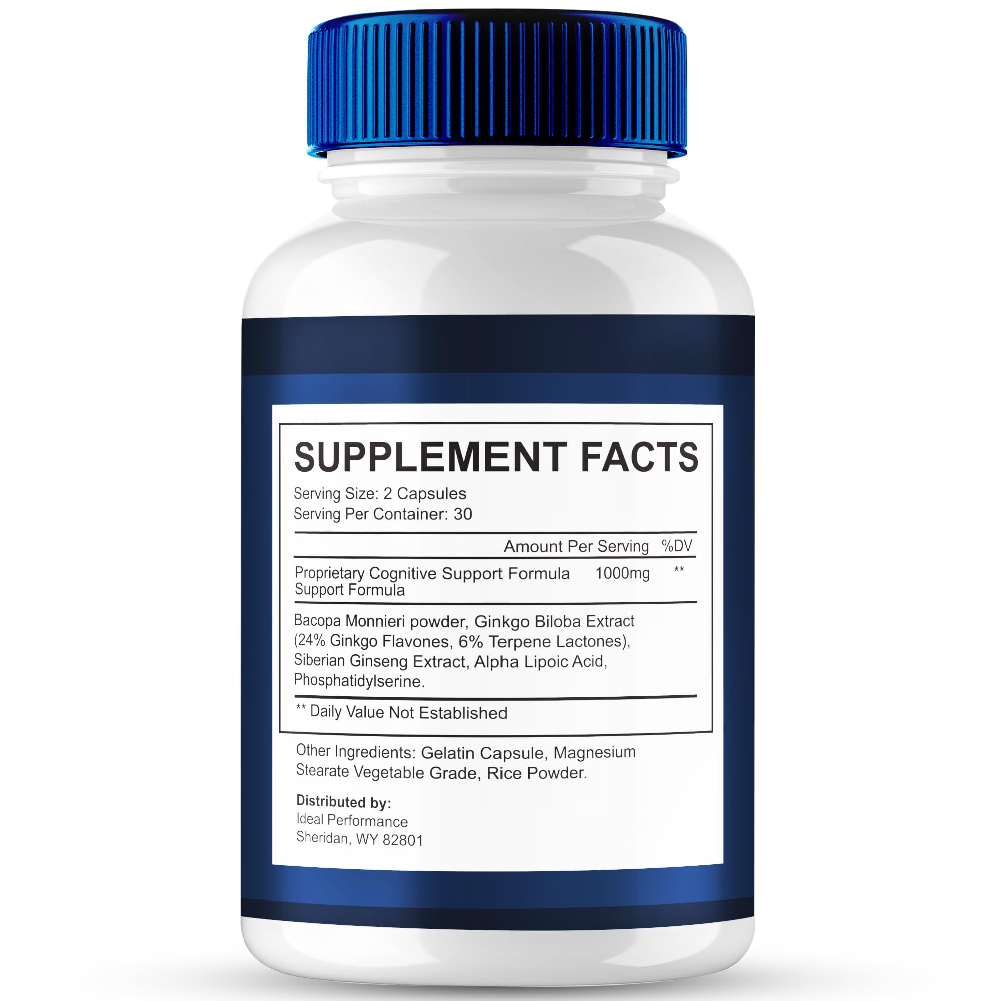 IDEAL PERFORMANCE Bio Brain Capsules poured into hand for daily use