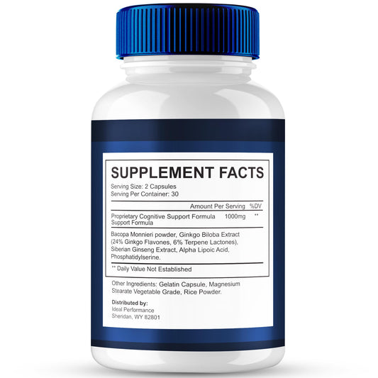 IDEAL PERFORMANCE Bio Brain Capsules poured into hand for daily use