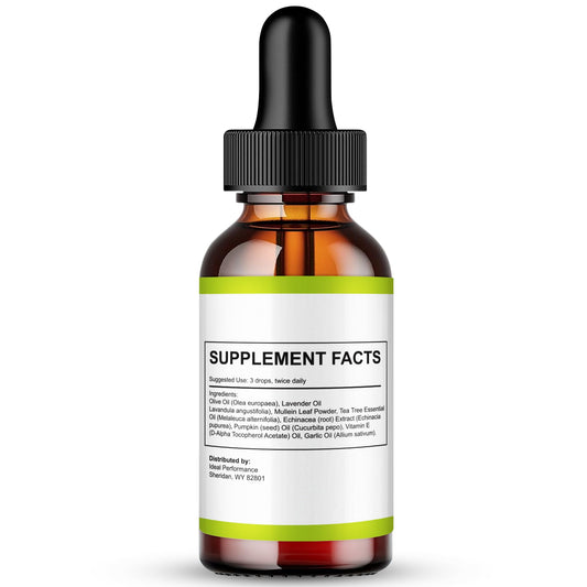 IDEAL PERFORMANCE Bio Calm Pro Tinnitus Drops dropper in action for precise dosing
