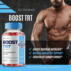 IDEAL PERFORMANCE Boost TRT Gummies gummy close-up communicates appealing texture and bite.