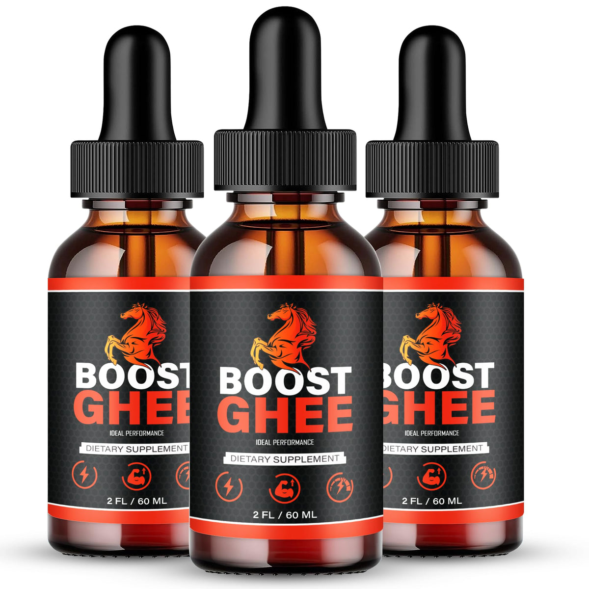 Boost Ghee Drops bottle by IDEAL PERFORMANCE for daily energy support.