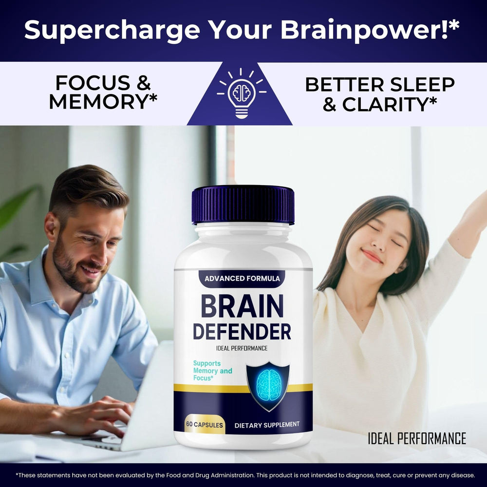 Brain Defender on retail shelf signaling trusted cognitive health option for daily memory tasks