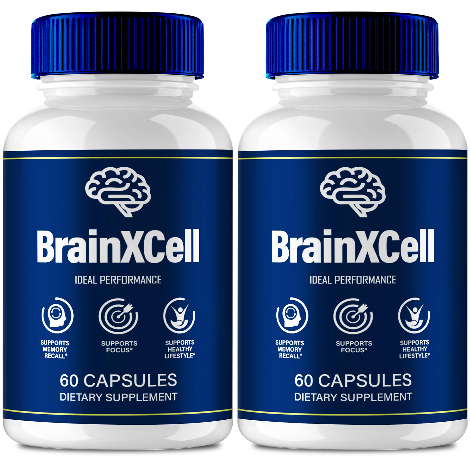 IDEAL PERFORMANCE Brainxcell capsules front view for enhanced focus support.