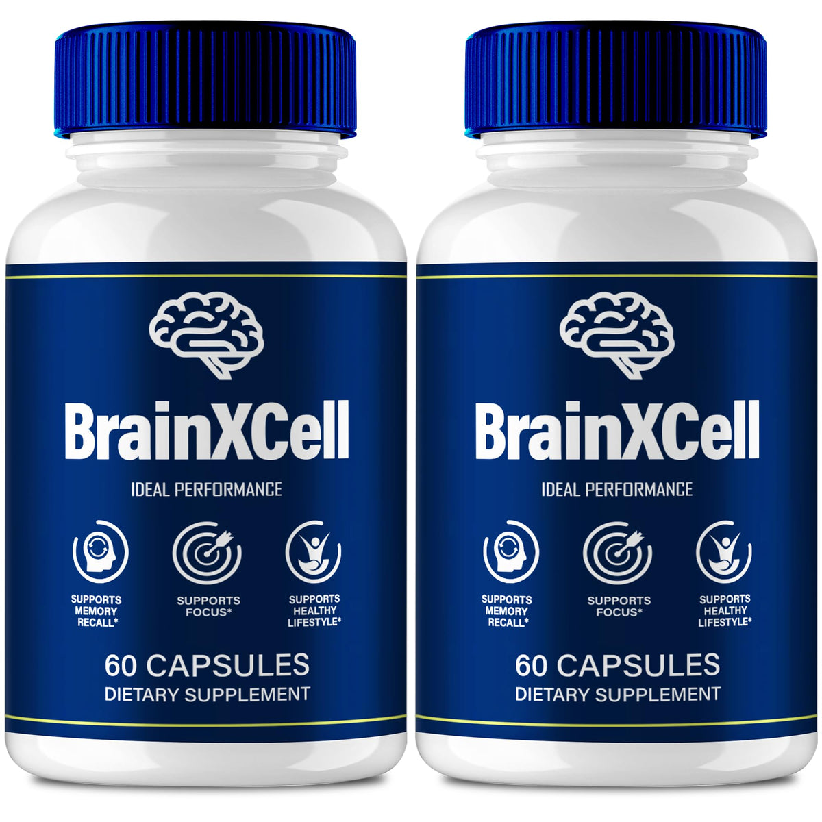 IDEAL PERFORMANCE Brainxcell capsules front view for enhanced focus support.