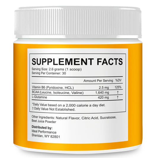 IDEAL PERFORMANCE Burn Boost Powder scoop visible for on-the-go motivation.