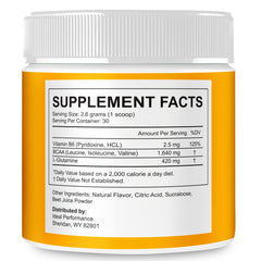 IDEAL PERFORMANCE Burn Boost Powder scoop visible for on-the-go motivation.