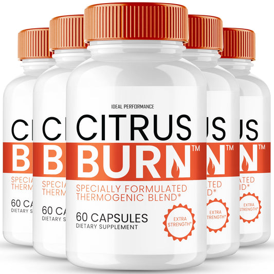 IDEAL PERFORMANCE Citrus Burn Capsules bottle displayed, supporting an active lifestyle with daily dosing.