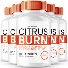 IDEAL PERFORMANCE Citrus Burn Capsules bottle displayed, supporting an active lifestyle with daily dosing.