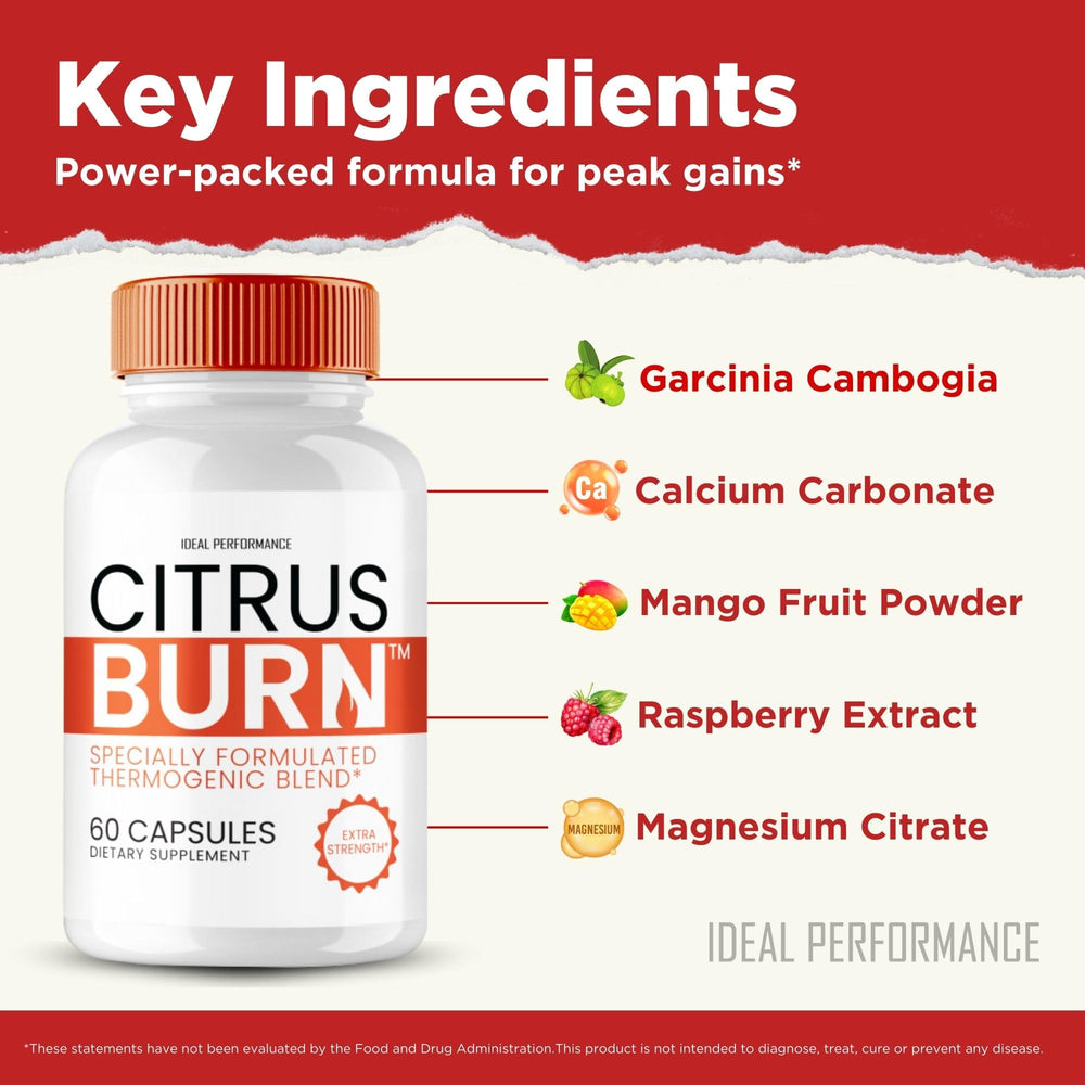 IDEAL PERFORMANCE Citrus Burn Capsules gym bag scene, ready for on-the-go support.