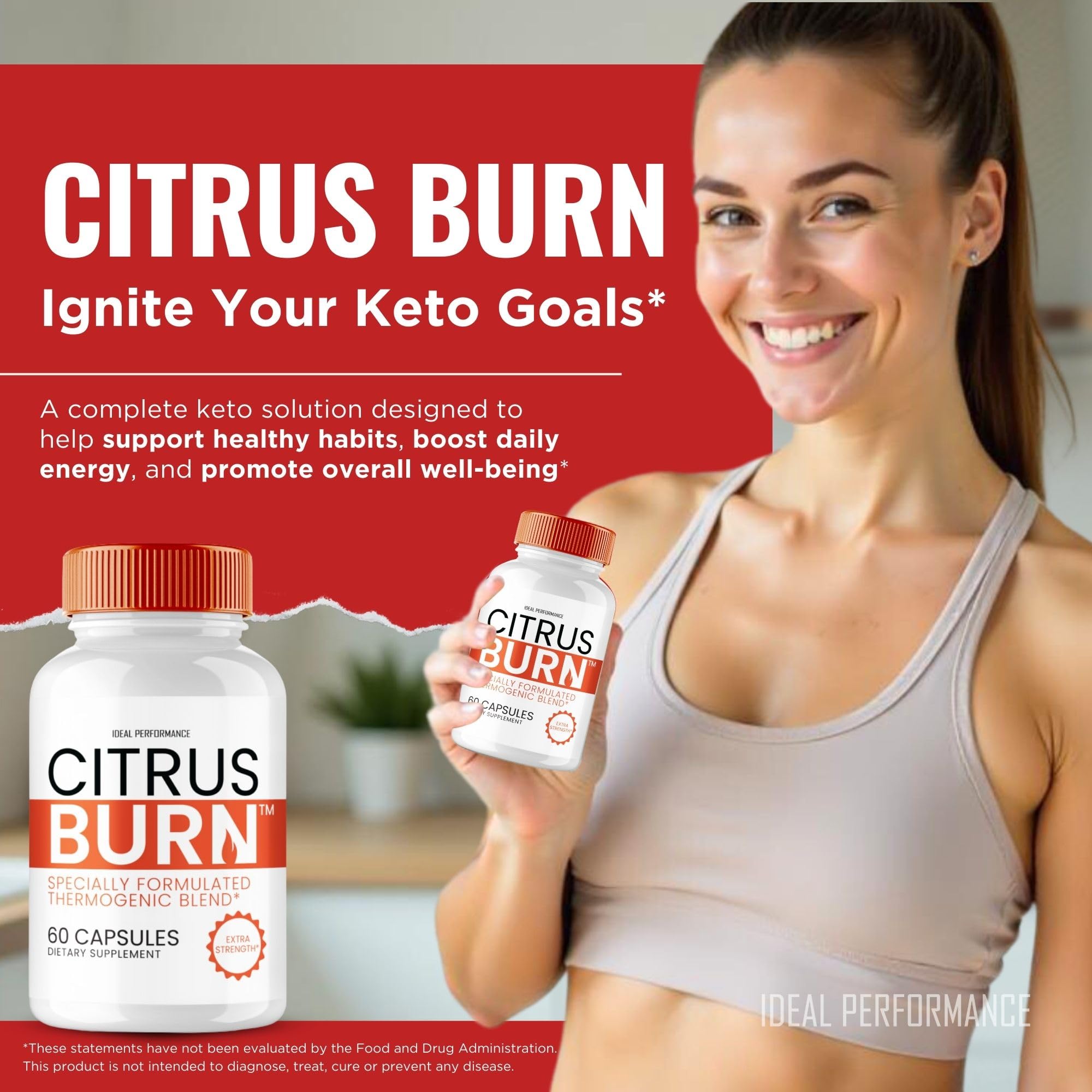 IDEAL PERFORMANCE Citrus Burn Capsules pour the capsules into a hand, easy dosing during workouts.