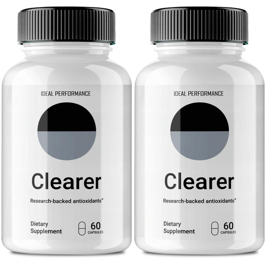 IDEAL PERFORMANCE Clearer Vision bottle front for everyday eye support and easy daily use.