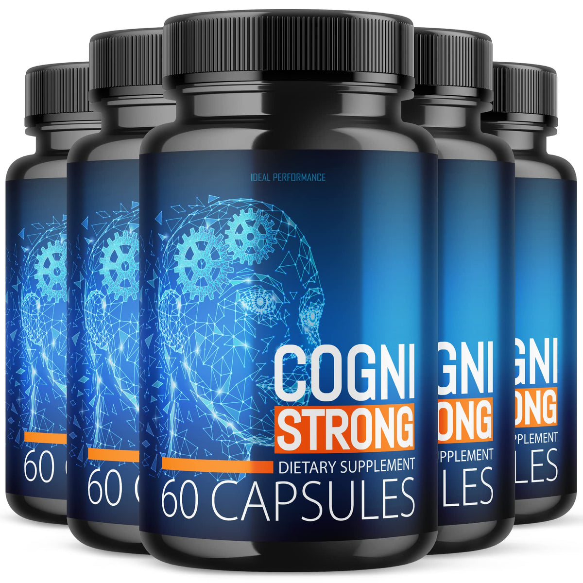 IDEAL PERFORMANCE Cognistrong bottle in a 5-pack, supports daily focus and routine