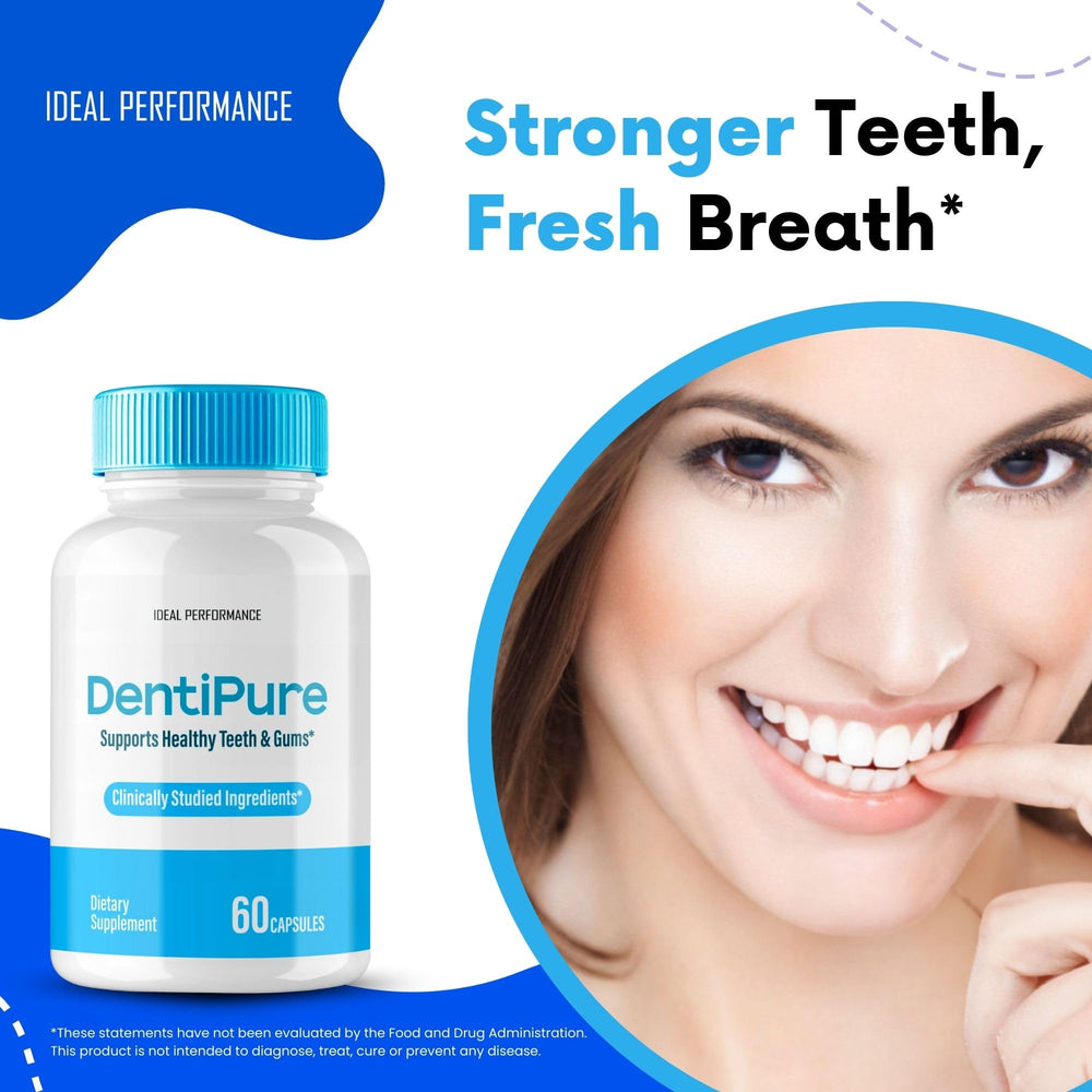 IDEAL PERFORMANCE Dentipure capsules pour, simple dosing for daily oral care.