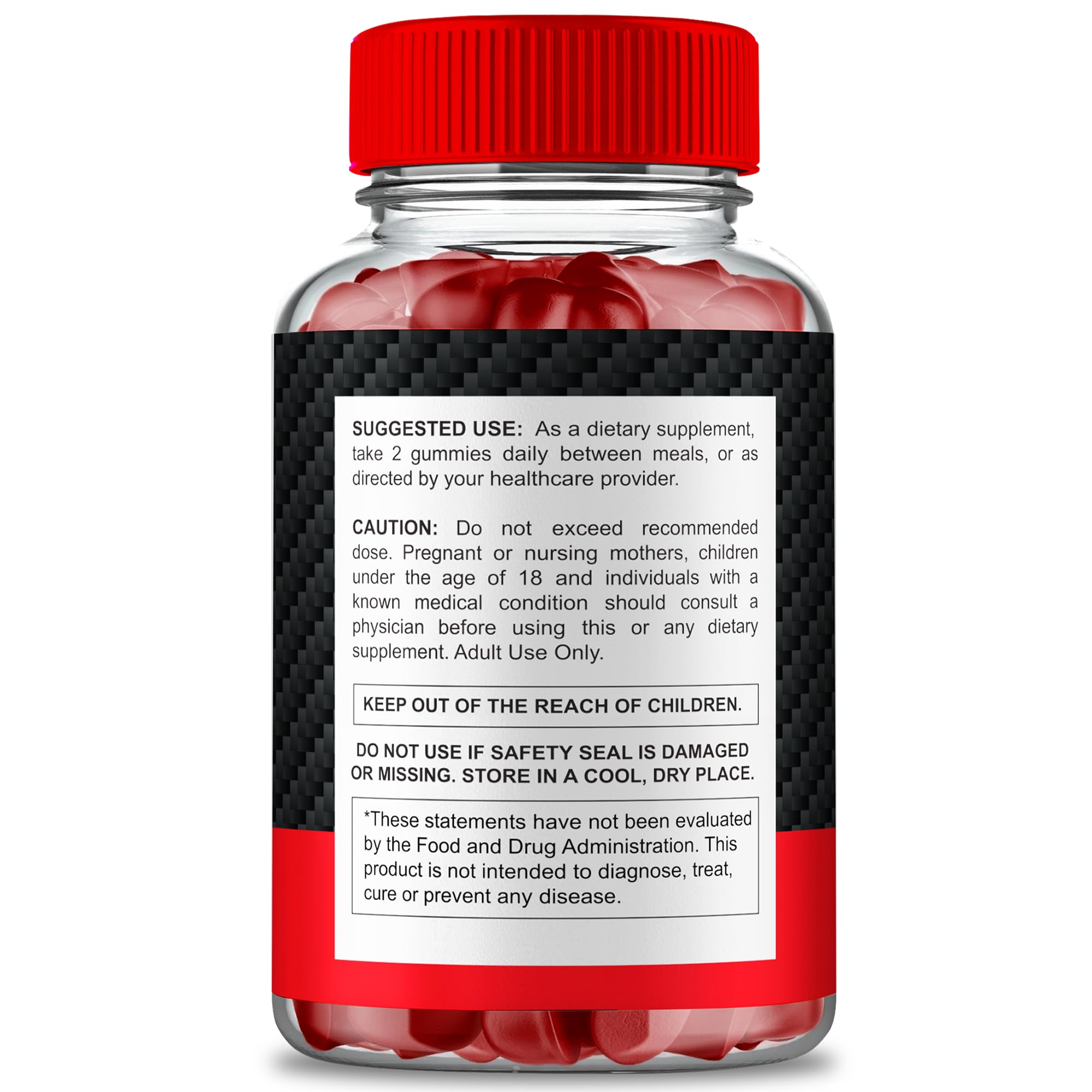 IDEAL PERFORMANCE Ereforce Gummies label closeup highlights ingredients and dosage