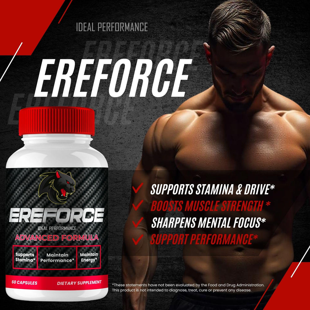 IDEAL PERFORMANCE Ereforce label closeup highlighting natural formula