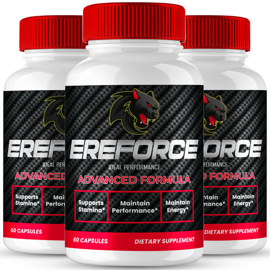 IDEAL PERFORMANCE Ereforce capsules label closeup for trusted men's wellness support.